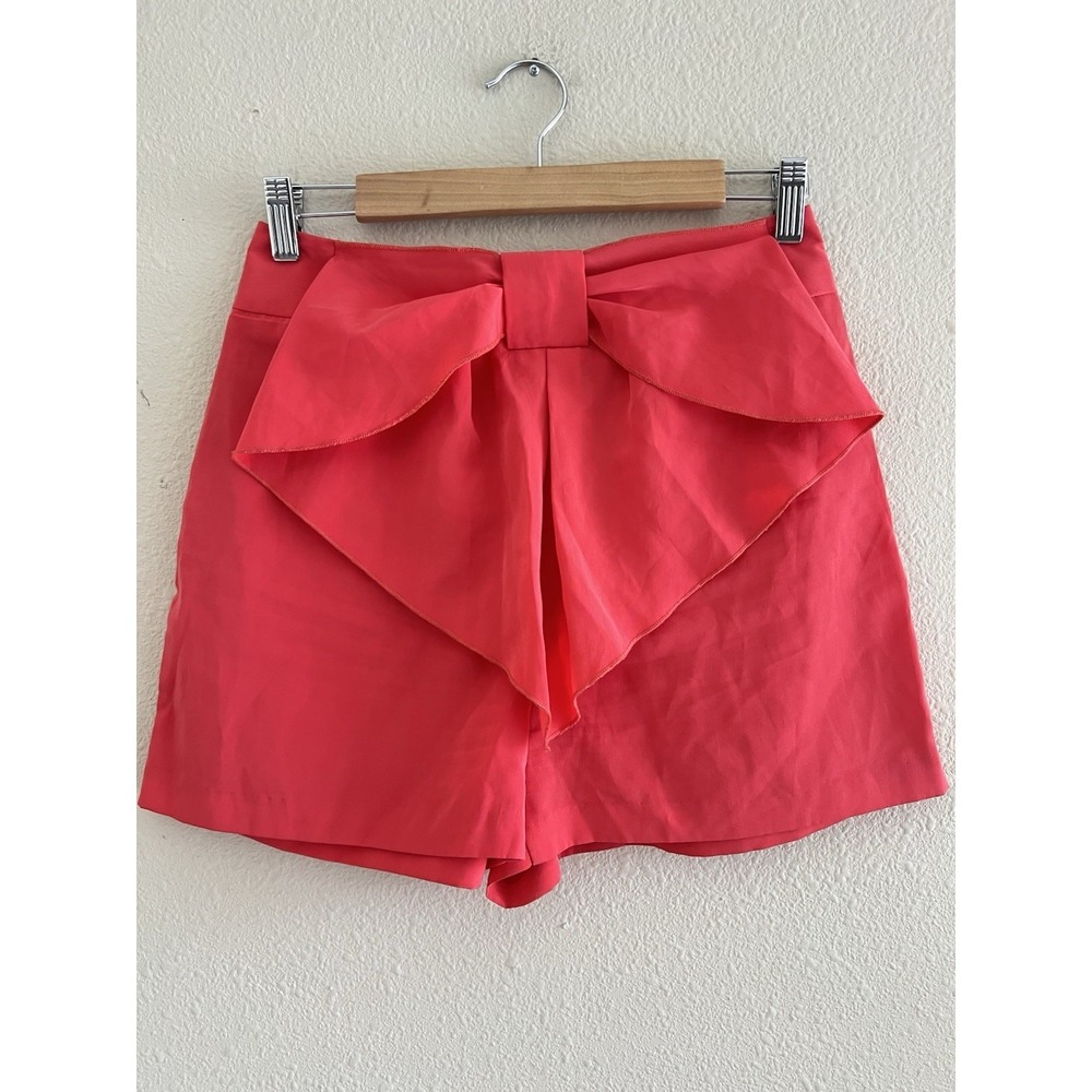 Vtg Y2K I.N. San Francisco Coral Pink Bow Shorts Size 5 Coquette Origami Rare